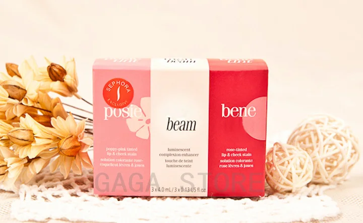 Free shipping rouge blush Lip gloss set modification makeup for face lotion sample 4ml 3 in 1
