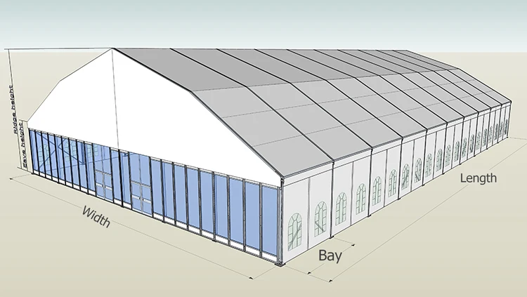Prefabricated Large Aluminum Frame PVC Warehouse Storage Hall Tent