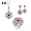 wholesale fashion cubic zirconia wedding jewelry set for women sterling silver bridal jewelry