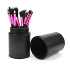 Custom Wholesale 0em New Beauty Tools Black Button 8 Pcs Professional Makeup Brush Set With Cup Holder