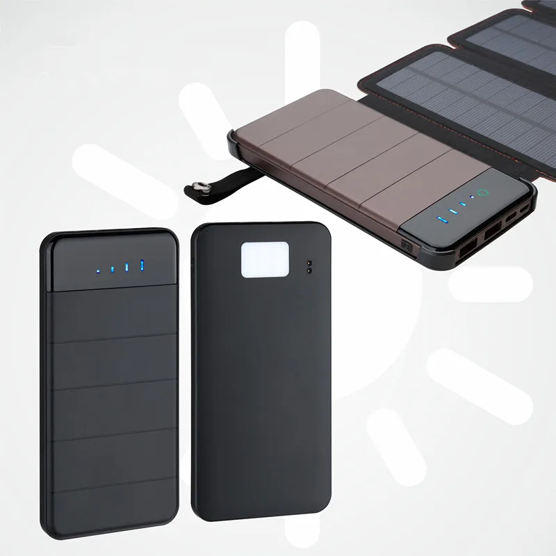 Fashion 10000mAh Solar Power Bank with LCD Ultra Thin External Solar Panel Powerbank for All Mobile Phone for Outdoors - ANKUX.COM