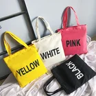 Wholesale cheap high quality fashion handled korean canvas bag with zipper