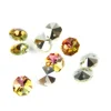 Free Shipping 14mm 50pcs yellow with silver back crystal glass beads 8-faceted for home/wedding jewelry decoration