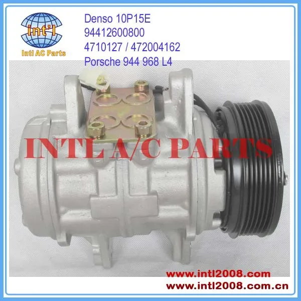 Denso 10P15E For Porsche 924 944 968 2.5L 2.7L 3.0L L4 1981-1995 A/C Compressor 471009750 472004162 94412600800 94412600801