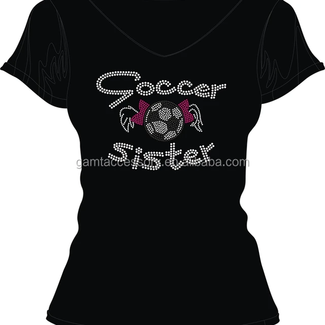 Soccer Sister Rhinestone Transfers Designs for T Shirts