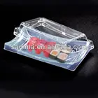 SM1-6130Clear Blue Take away disposable vegetable cherry tomatoes packaging box plastic fruit container with cover