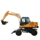 9Ton JGM909 Cheap Mini Hydraulic Wheel Excavator For Sale
