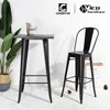 best price Kitchen restaurant modern industrial metal steel stool high bar chair with back