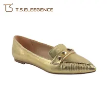 2018 Fashion pointed toe gold dress ladies shoes wholesale prices