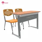 Study Table For Students High Press Laminate Finish With Die Cast Aluminum Leg Powder Coated School Tables And Chairs Wooden University College School Classroom Study Table And Chair For Students