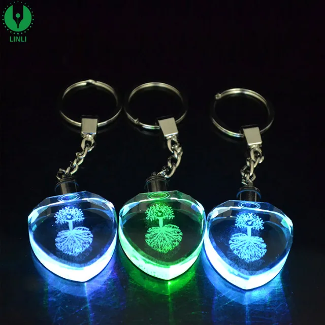 souvenir gift led crystal keychain, fashion oem crystal keyring