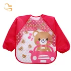 Good EVA Polyester Waterproof Washable Soft Easily Clean Girls Boys Baby Long Sleeve Bib