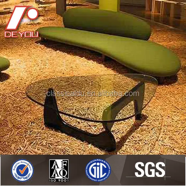 glass top wood base coffee table, Modern glass table, Wooden base glass table