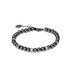 New Design High Polished 6mm Metal Bead Bracelet With Cz Stone Pave