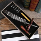 AYFP-0015 Wholesale fancy novelty pheasant feather pen with wax and stamp