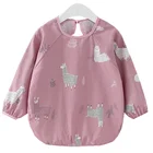 Breathable Cotton waterproof fabric baby long sleeve bib