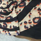 Animal print winter wool silk scarf, muslim women long hijab shawls