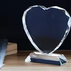 Blank Heart Shape Crystal Trophy Award Plaques Glass Wholesale