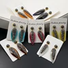 WT-E307 Fashion Bohemian Rhinestone Beads Women Earrings Design Colorful Leaf CZ Earrings Jewelry