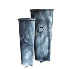 New Design Outdoor Round large galvanized planter, Antique Tall Taper garden pots planters