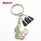 Fashionable patterns metal butterfly mini purse bag keychain