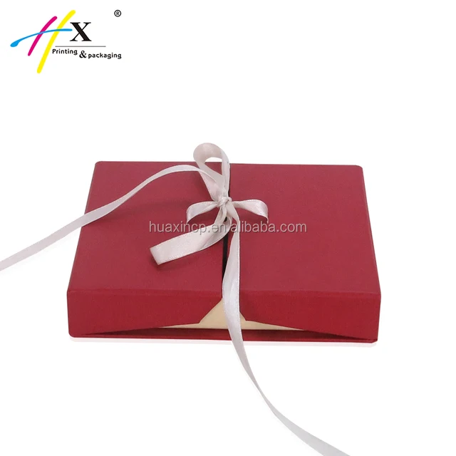 latest cardboard packaging box with ribbon craft paper jewelry