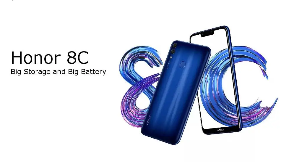 Original Honor 8C Snapdragon 632 4+32GB/64GB  6.26 inch 4000mAh Battery 13MP + 2MP Dual Lens Rear Camera  Honor Mobile Phone  8C