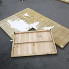 Art Graphic Map Wall Art For Restaurant Wooden Map Of The World