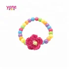 Kids cute cheap bracelet multicolor bead flower jewelry