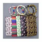 Custom Big PU Leather Wrist Bracelet Keyring Drop Purse Keychains