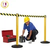 High Visibility Yellow Post Retractable Safety Barrier with Yellow/Black Belt