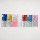 High quality double color design glitter Drop glue soft tpu mobile phone case