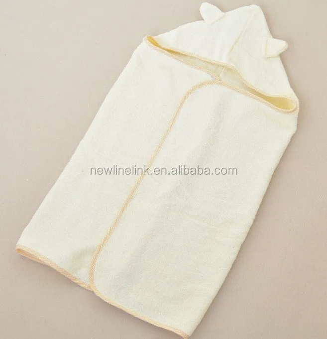 hooded bath towel with embroider and overlock border for baby