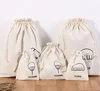 Personalized Colorful canvas cotton drawstring bag with double string