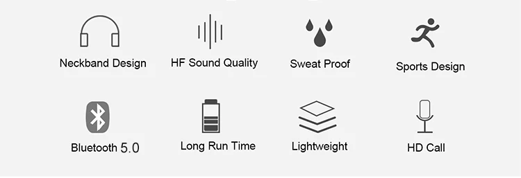 Rechargeable Bluetooth Headphone Sport Stereo Wireless Handfree Necklace Earphone - ANKUX.COM