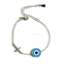 2017 cheap factory jewelry moq 1 micro pave cz cross link chain enamel evil eye bracelet