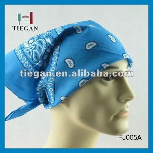 2018 blue fans printted head kerchief