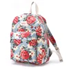 Appealing custom flower rose print canvas backpack for girls
