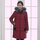 Fashion Style Winter Long Fur Down Jacket Coats For Women With Hood