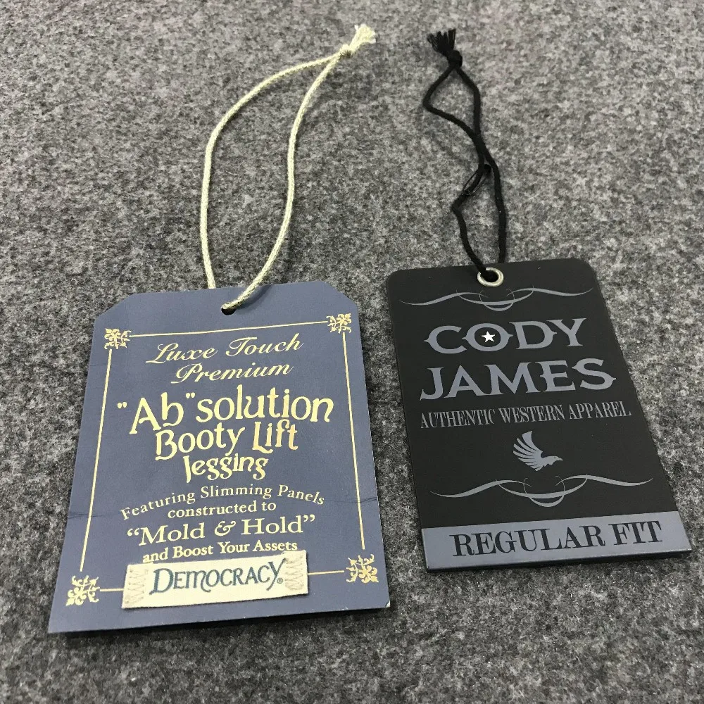 customize logo garments card paper clothing label hangtag