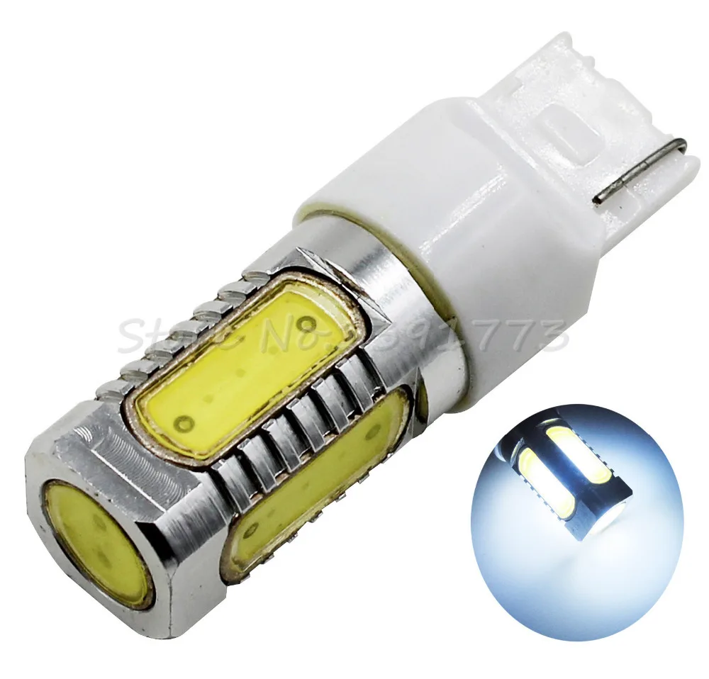 2pcs/lot T20 Cree Q5 7443 W5/21W 7.5W for DC 8V-24V Pure White Car Auto Tail Turn Signal LED Lights Lamp Bulb Free Shippping