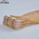 LeShine Hair Double Drawn Tape Haar Extensions Seamless Remy Indian,Platinum Blonde Straight Extension Cheveux Humains