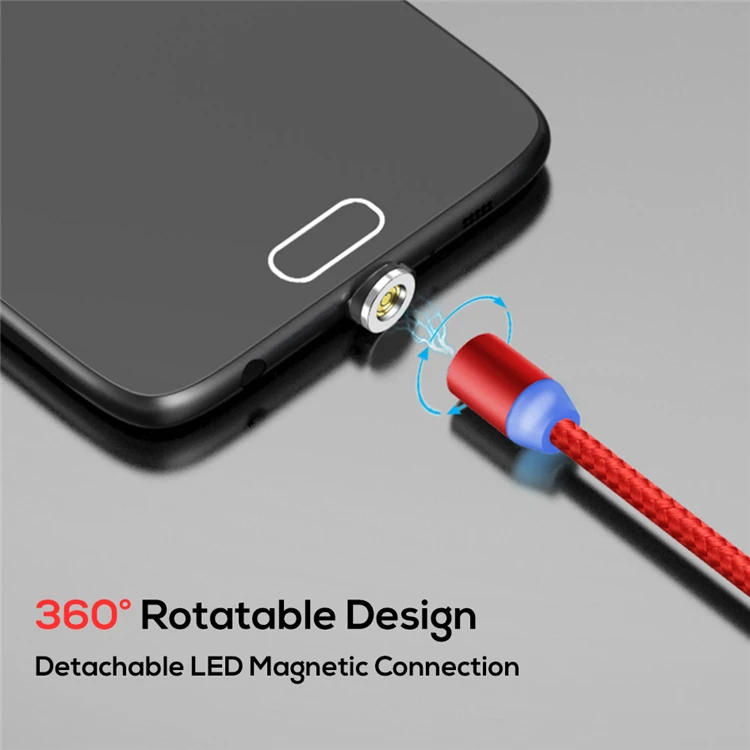 3.0A 3 in 1 Magnetic USB Cable Fast Charge Sync Data Magnet Braided Type C Charging Cable With Led Indicator Micro USB Cable - ANKUX.COM
