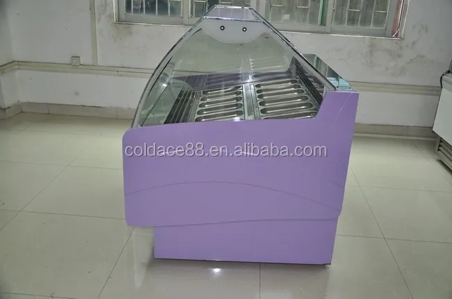 Purple gelato ice cream display freezer prices