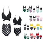 Bikini Set Mother and Daughter Family Swimsuit Women Ladies Floral Print Sexy Halter Swimwear