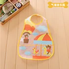 promotional custom print waterproof plastic PEVA baby bibs