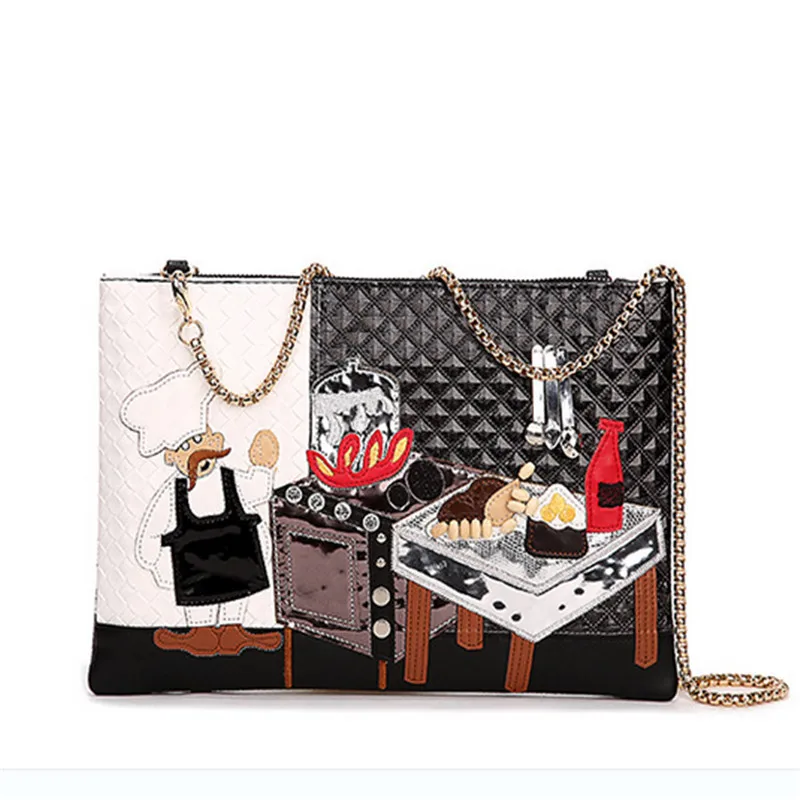 Vintage Leather Shoulder Bag Korean Version New Winter Messenger Bag Black Handicraft Mobile Bags With Chain Best Selling Trend