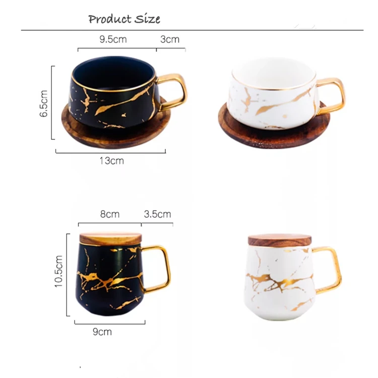 The latest design exquisite fancy gold rim tea coffee ceramic mug