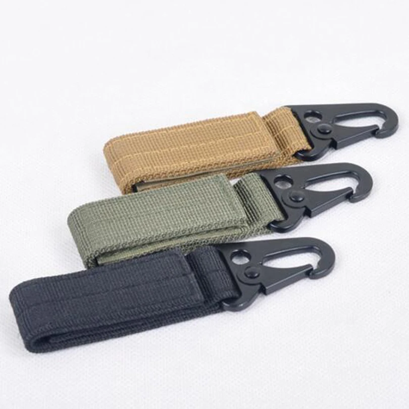 Carabiner Tactical Nylon Webbing Backpack Buckle MOLLE Hanging Buckle Hook