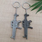 High quality fashion custom 3d logo printed PUGB gun shape metal keychain
